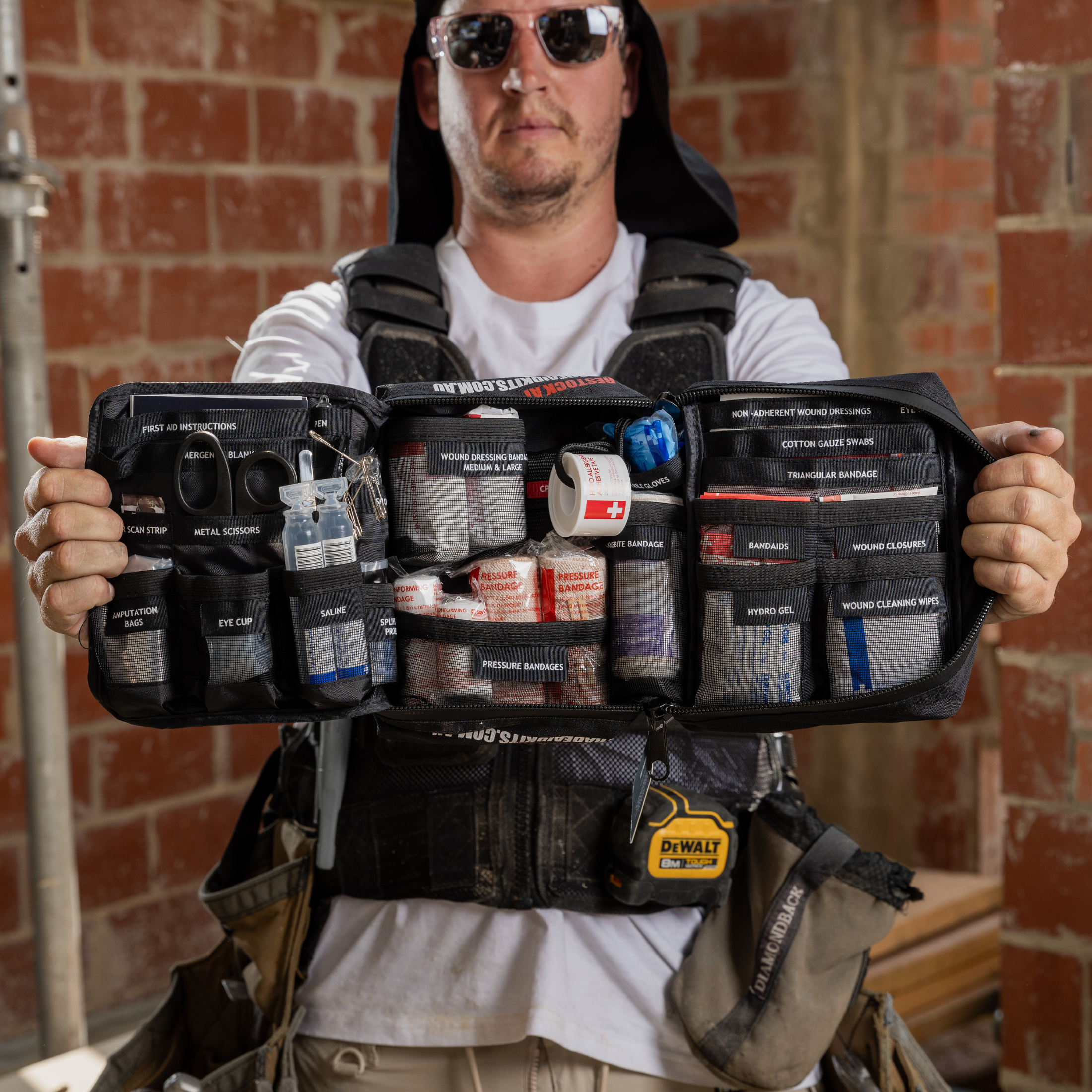 Trade Aid Classic Kit open, showing organised first aid supplies