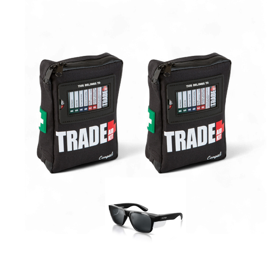 Trade Aid Double Compact Kit — two portable first aid kits for tradies