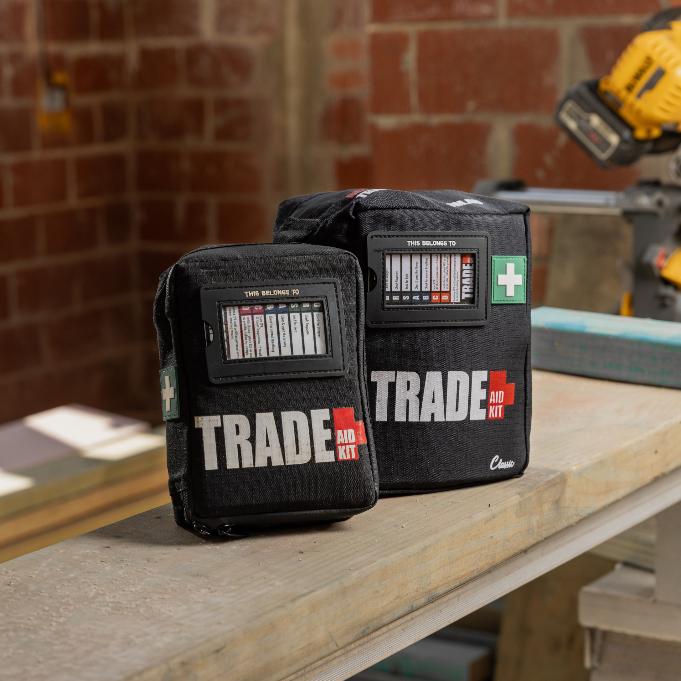Classic and Compact Trade Aid Kit bundle. Full worksite first aid kit set