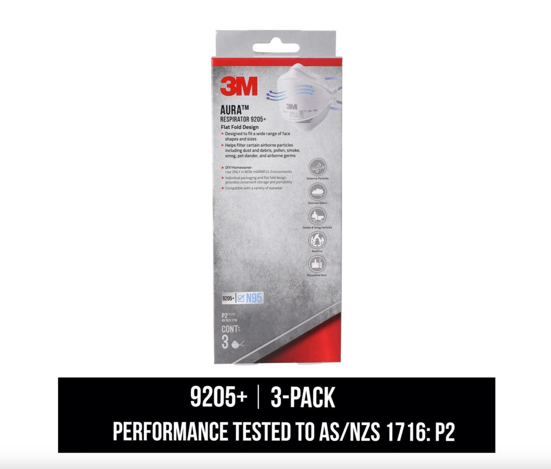3M Aura Particulate Respirator - 3 Pack